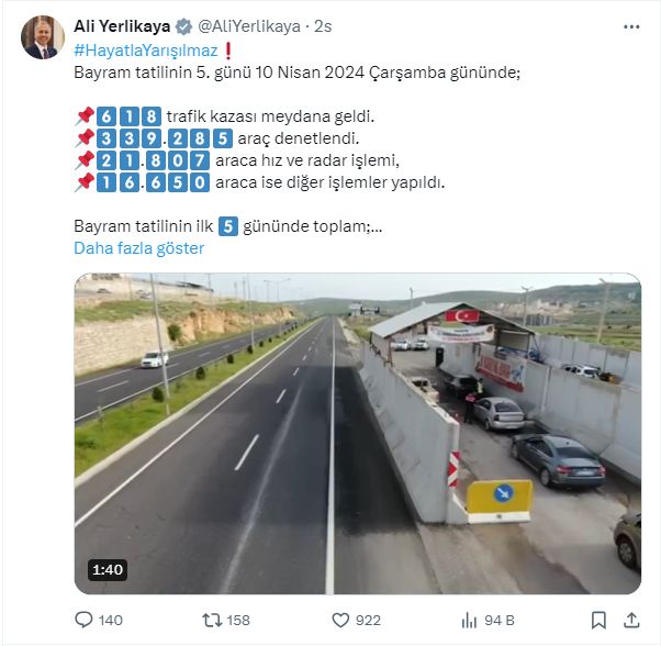 Ramazan Bayramı tatilinin 5. gününde 618 trafik kazasında 38 vatandaş hayatını kaybetti Ramazan Bayramı tatilinin 5. gününde 618 trafik kazasında 38 vatandaş hayatını kaybetti - 2. Resim