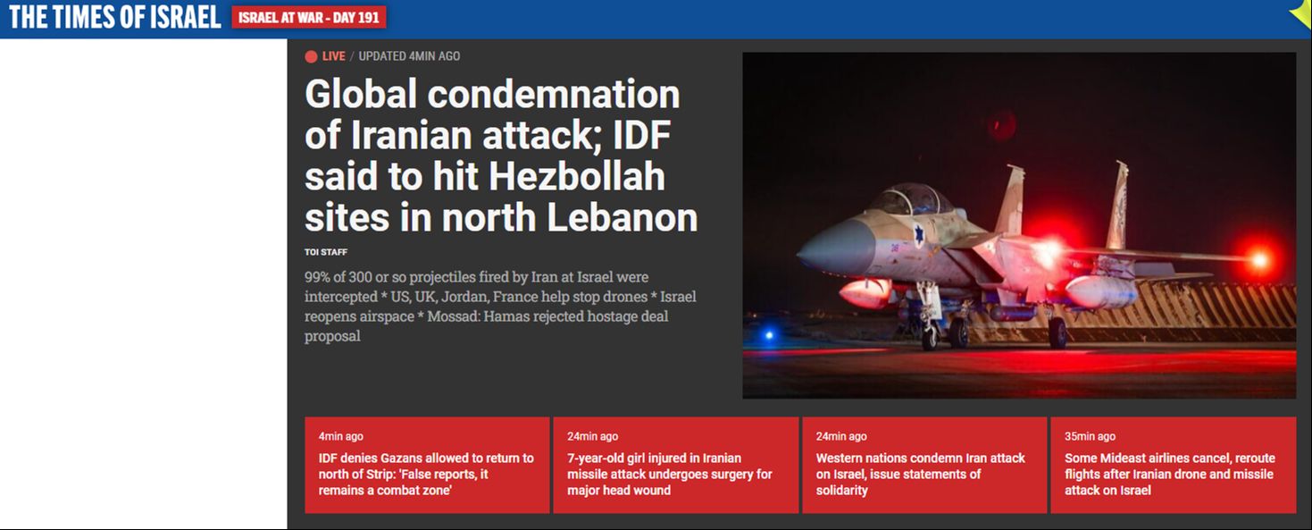 İran'ın İsrail saldırıları dış basın manşetlerinde - 6. Resim