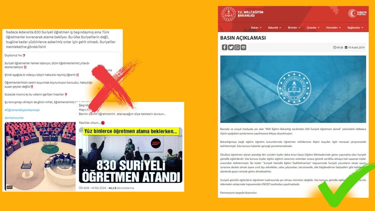 'Adana'da 830 Suriyeli öğretmen atandı' iddiası... İletişim Başkanlığı'ndan açıklama geldi 'Adana'da 830 Suriyeli öğretmen atandı' iddiası... İletişim Başkanlığı'ndan açıklama geldi - 1. Resim