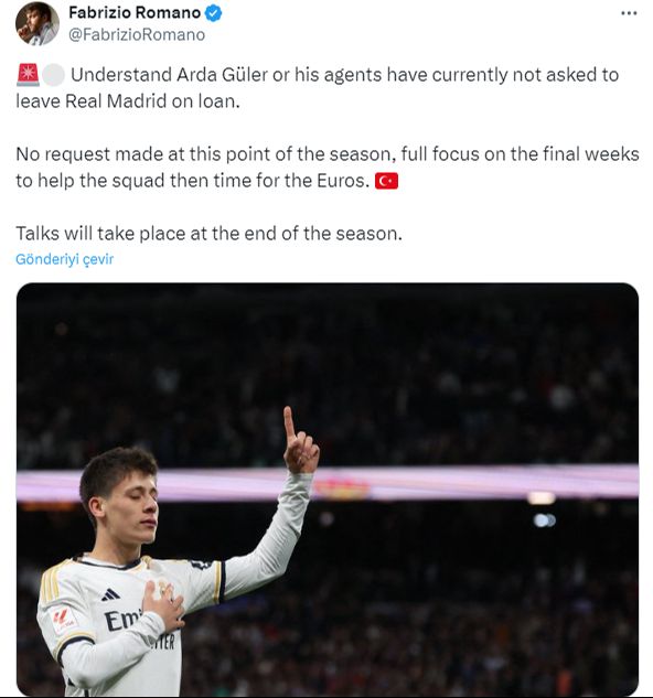 Arda Güler'in Real Madrid'deki kaderi tamamen buna bağlı! Sezon sonunda gitmek istediği iddia edilmişti Arda Güler'in Real Madrid'deki kaderi tamamen buna bağlı! Sezon sonunda gitmek istediği iddia edilmişti - 1. Resim