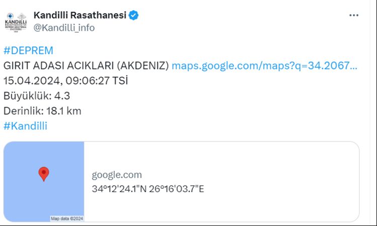 Muğla Datça'da 4 büyüklüğünde deprem meydana geldi Muğla Datça'da 4 büyüklüğünde deprem meydana geldi - 2. Resim