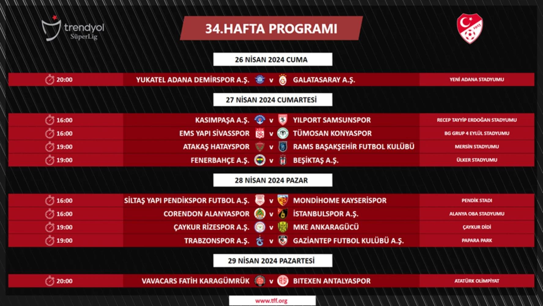 Fenerbahçe-Beşiktaş derbisi 27 Nisan Cumartesi günü saat 19.00’da oynanacak - 2. Resim