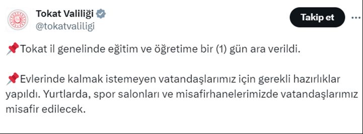 19 nisan Cuma Tokat il genelinde okullar tatil - 2. Resim