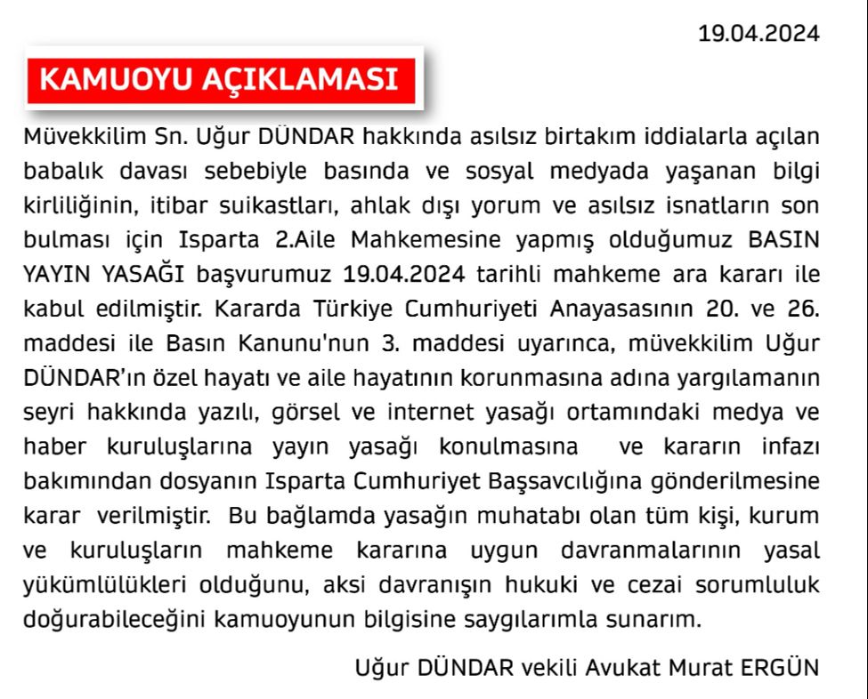 Babalık davası açılmıştı! Uğur Dündar’dan yeni açıklama: Elimdeki belgeleri açıklayamıyorum - 3. Resim
