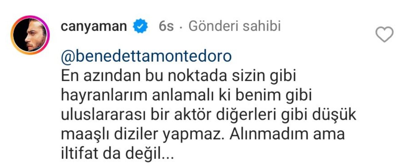 Can Yaman’dan şaşırtan cevap! Sosyal medyada tepki gördü Can Yaman’dan şaşırtan cevap! Sosyal medyada tepki gördü - 1. Resim