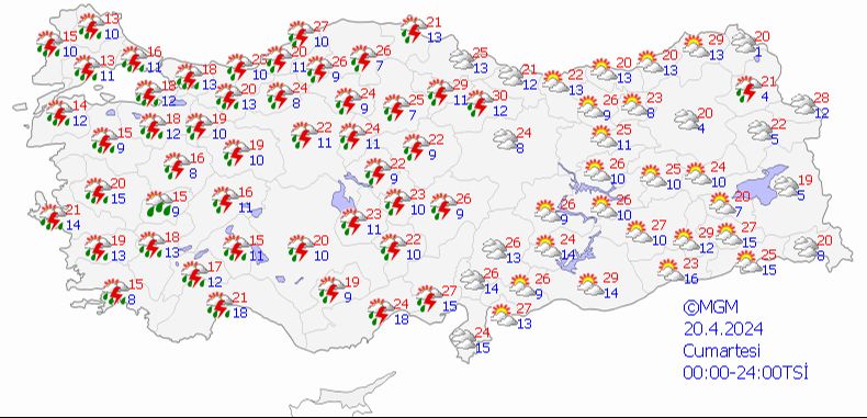 Meteoroloji'den tam 45 kent için sarı kodlu uyarı! Sağanak ve fırtına çok kuvvetli olacak Meteoroloji'den tam 45 kent için sarı kodlu uyarı! Sağanak ve fırtına çok kuvvetli olacak - 1. Resim