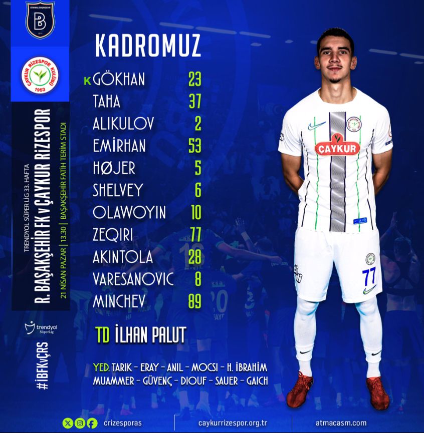 Süper Lig'de 33.hafta: Başakşehir 2-0 Rizespor Süper Lig'de 33.hafta: Başakşehir-Rizespor | Canlı anlatım blog - 1. Resim