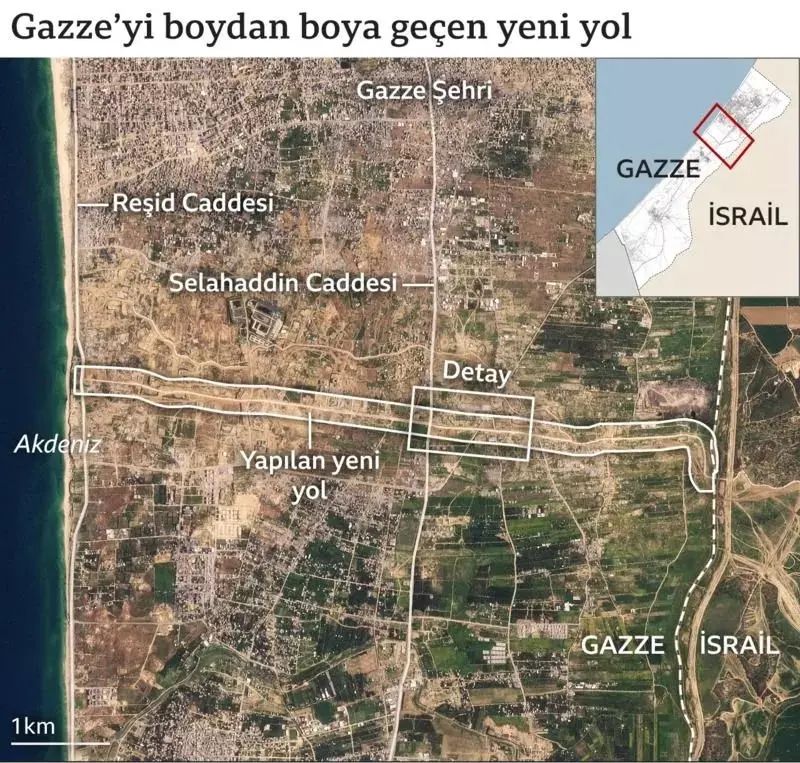 İsrail'den Gazze'yi ortadan b&ouml;len koridora yeni saldırı - 1. Resim