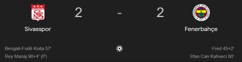 Sivasspor Fenerbahçe maçı 2-2’lik eşitlikle sona erdi Sivasspor Fenerbahçe maçı 2-2’lik eşitlikle devam ediyor (ÖZET) - 1. Resim