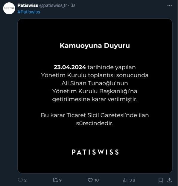 Küflü çikolata skandalı sonrası istifa etmişti! Patiswiss'in yeni CEO'su belli oldu - 1. Resim