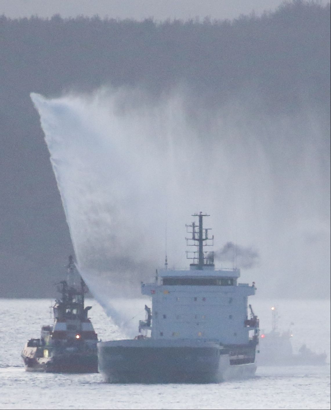 Kuru yük gemisinde korkutan yangın! Çanakkale Boğazı trafiğe çift yönlü kapatıldı - 1. Resim