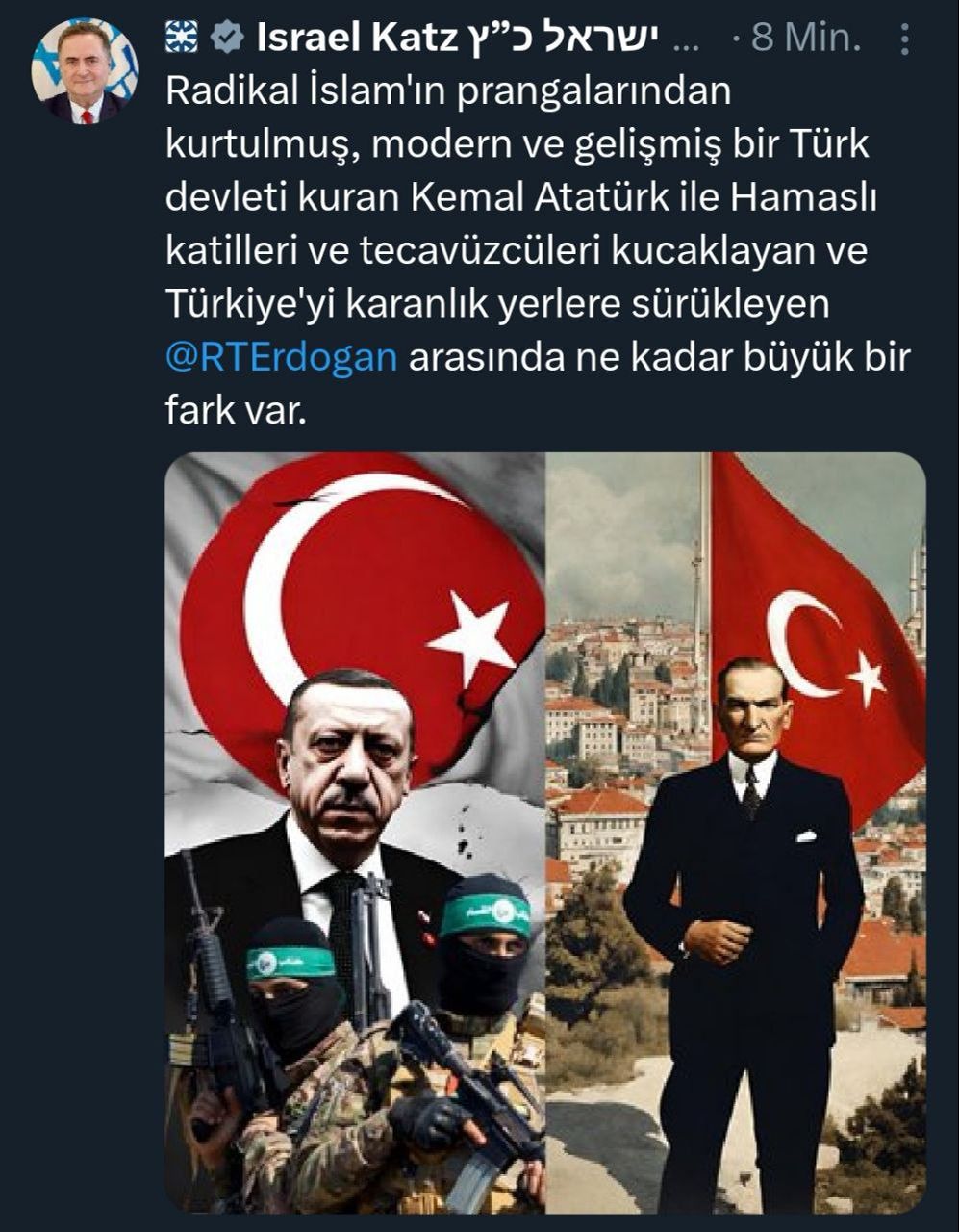 İsrailli Bakan yine hadsiz bir paylaşımla Erdoğan'ı hedef aldı - 1. Resim