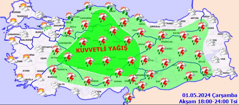Meteoroloji alarm verdi, o illerde yaşayanlar dikkat! Gök gürültülü sağanak geliyor Meteoroloji alarm verdi, o illerde yaşayanlar dikkat! Gök gürültülü sağanak geliyor - 1. Resim