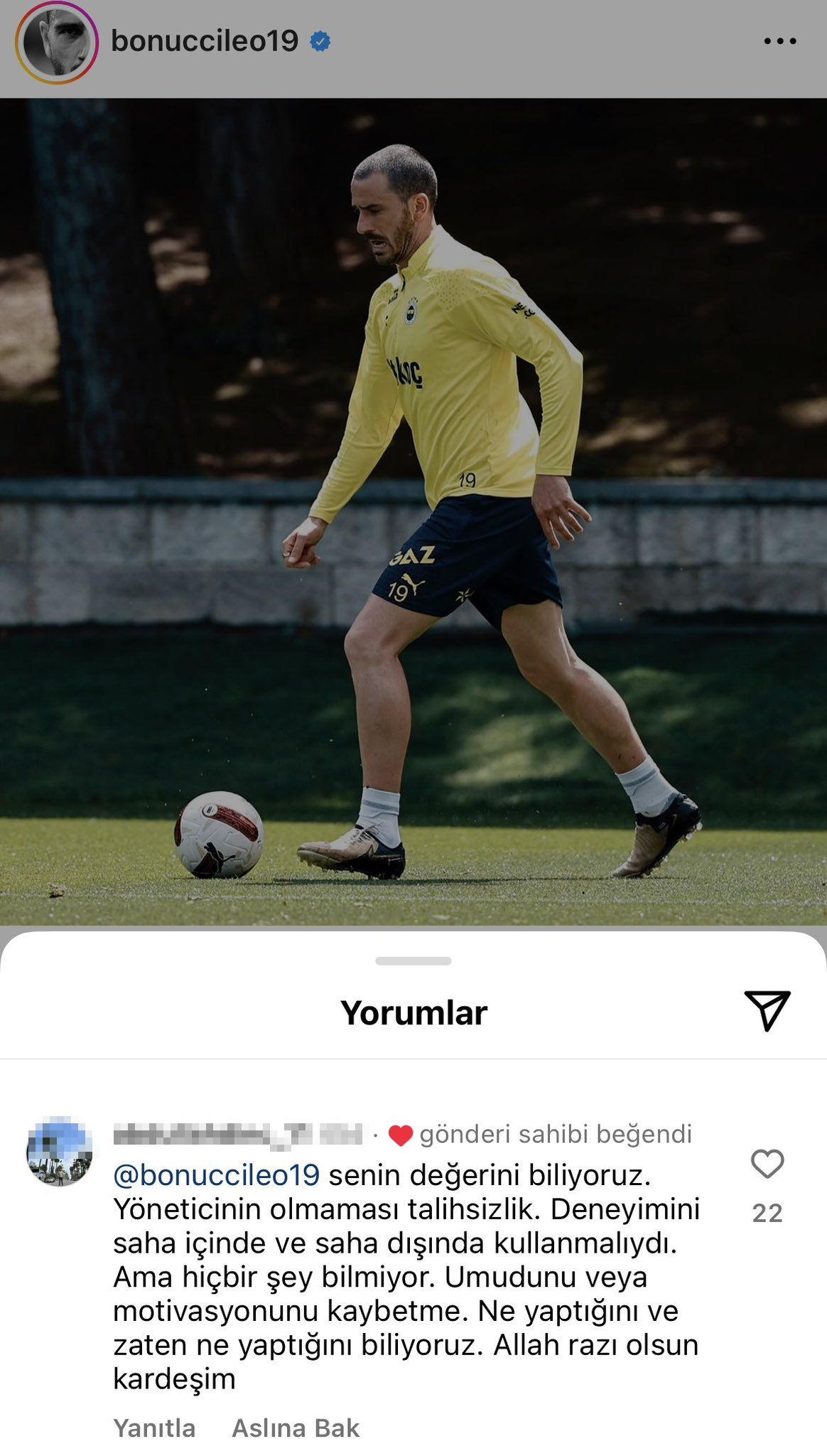 Fenerbahçe'nin Konyaspor maçı kadrosuna alınmayan Bonucci'den flaş hamle! - 3. Resim