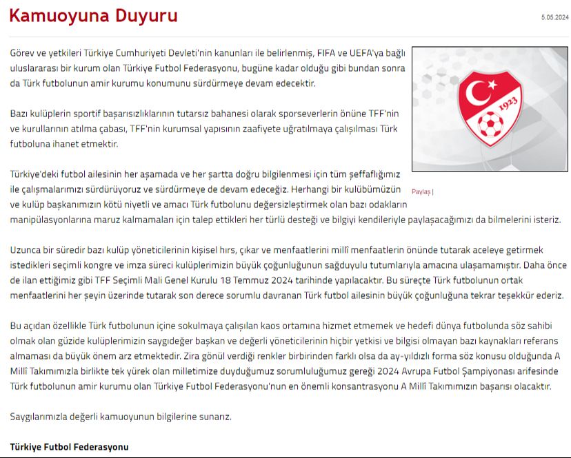 TFF'den zehir zemberek sözler! Bazı kulüp yöneticileri... - 1. Resim