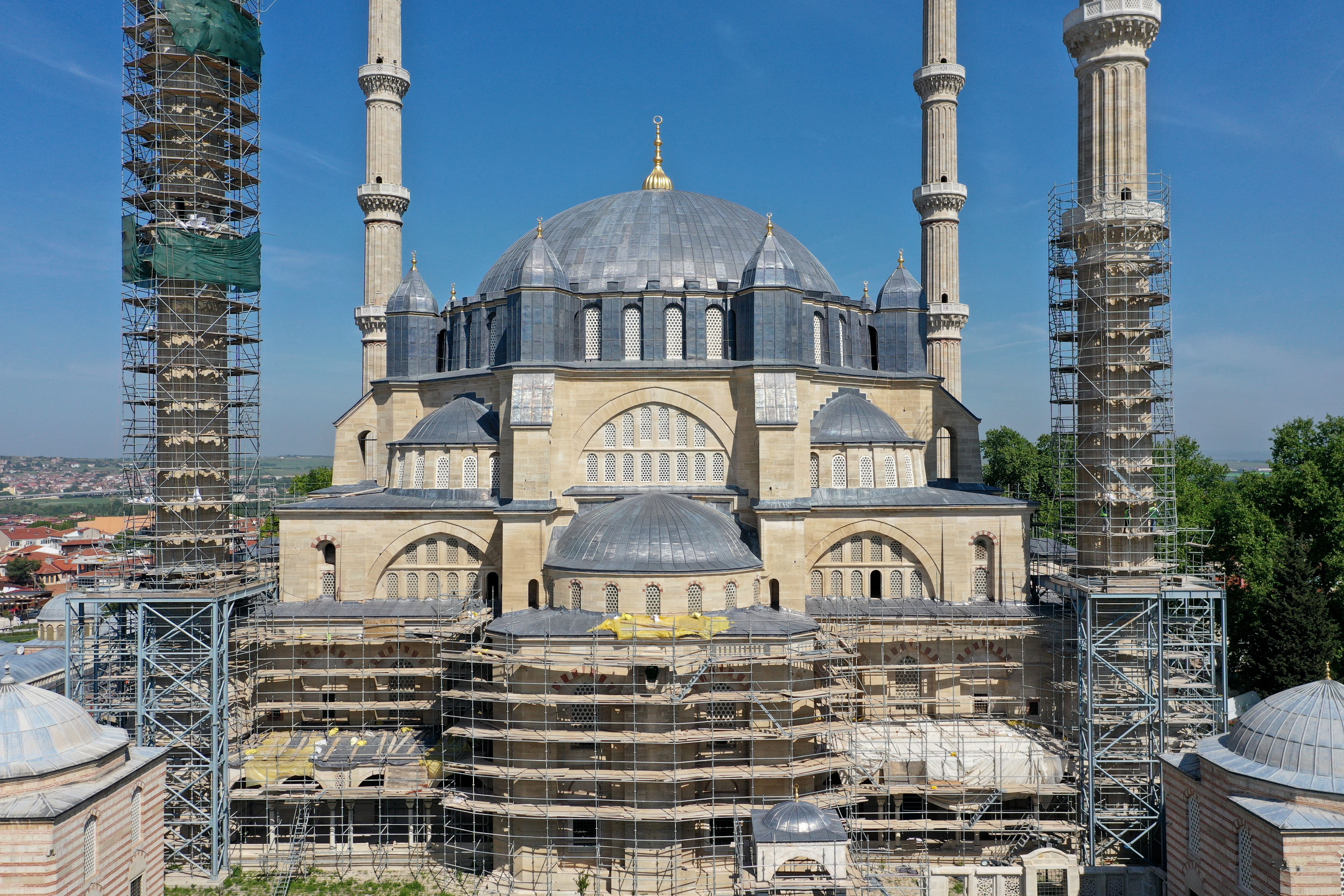 En çok minareleri yıpranmış! Selimiye Camisi'nde neler yapılıyor? - 1. Resim