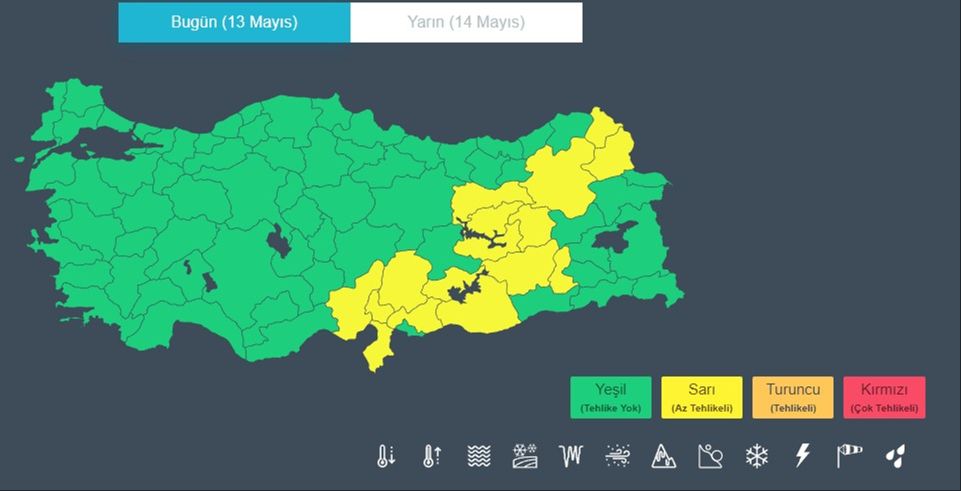Meteoroloji uyardı! 16 kent içi sarı kodlu alarm Meteoroloji uyardı! 16 kent içi sarı kodlu alarm - 1. Resim