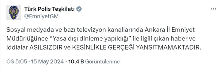 Emniyet'ten 'yasa dışı dinleme' iddialarına yalanlama Emniyet'ten 'yasa dışı dinleme' iddialarına yalanlama - 1. Resim