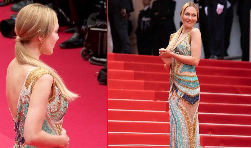 Meryem Uzerli, Cannes kırmızı halısında! Kıyafetiyle sınıfta kaldı, tarzı beğenilmedi - 2. Resim