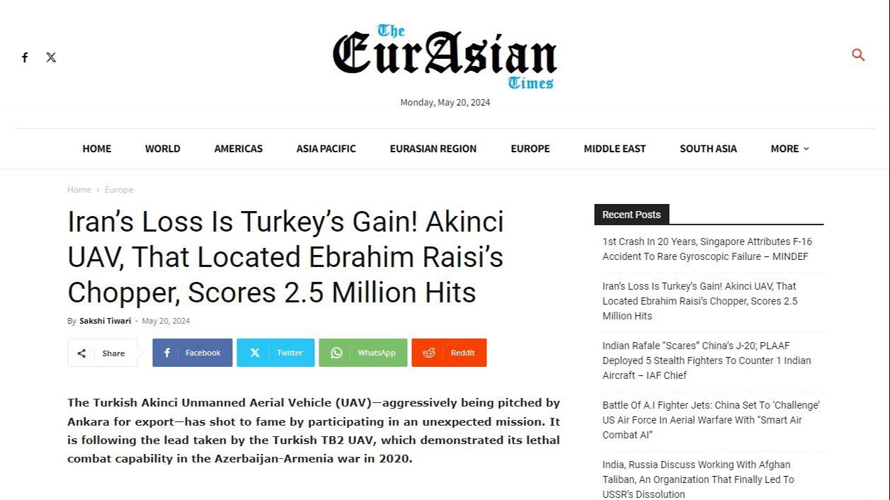 Akıncı İHA'nın Reisi'nin bulunduğu helikopter enkazını bulmasını İran hazmedemedi - 1. Resim