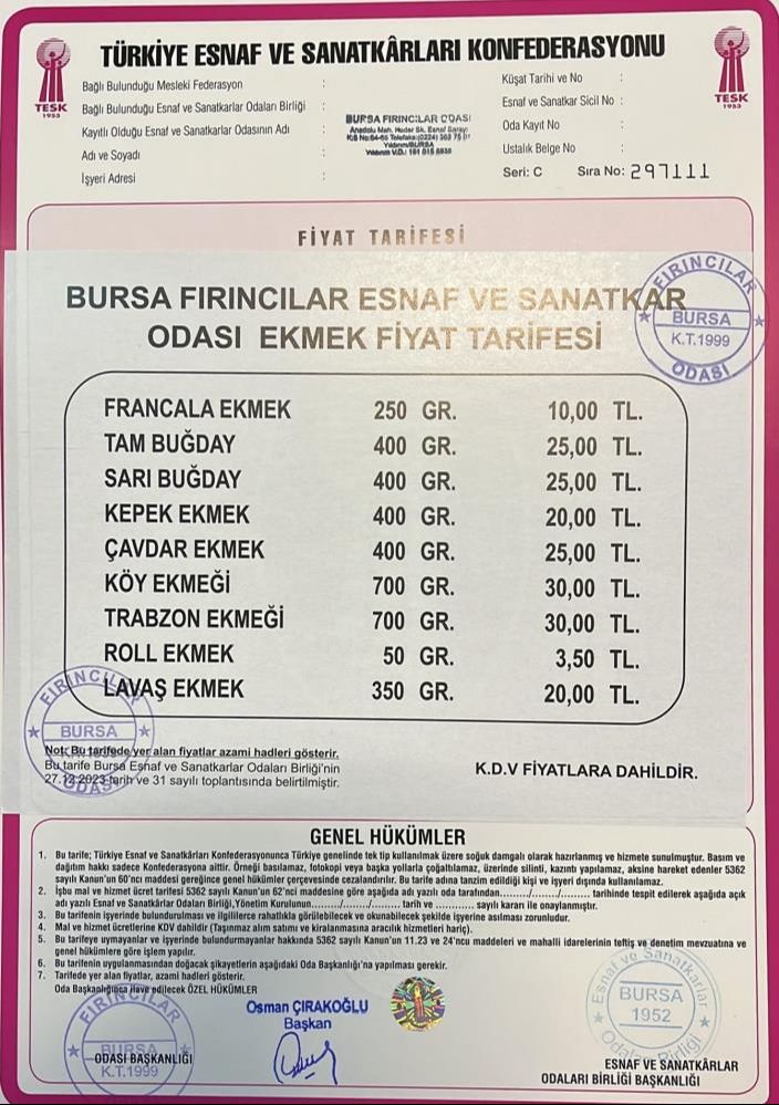 Bursa'da 10 liradan satılan 250 gramlık ekmeğe gizli zam Bursa'da 10 liradan satılan 250 gramlık ekmeğe gizli zam - 3. Resim