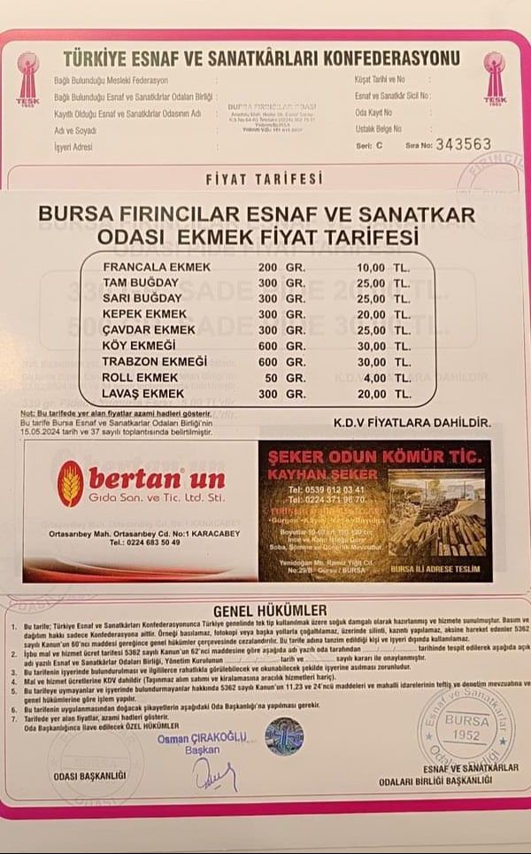 Bursa'da 10 liradan satılan 250 gramlık ekmeğe gizli zam Bursa'da 10 liradan satılan 250 gramlık ekmeğe gizli zam - 2. Resim