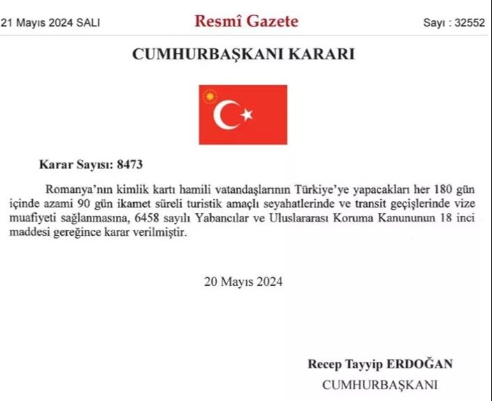 Resmi Gazete kararına göre Romanya vatandaşlarına vize muafiyeti sağlanacak Romanya vatandaşlarına vize muafiyeti sağlanacak - 1. Resim