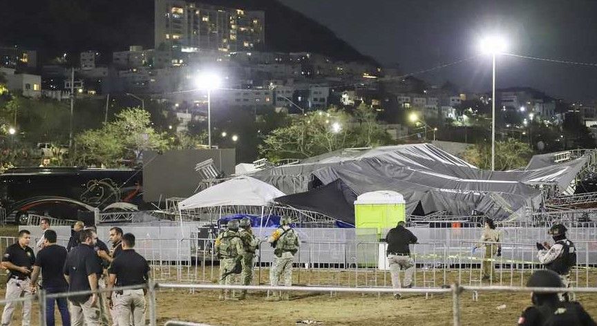 Miting alanında dev ekran devrildi, sahne çöktü: 5 ölü, 50 yaralı - 1. Resim