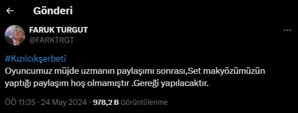Kızılcık Şerbeti’nin makyözü, Müjde Uzman’ın sağlık sorunlarıyla dalga geçti! Yapımcı hemen fişini çekti Kızılcık Şerbeti’nin makyözü, Müjde Uzman’ın sağlık sorunlarıyla dalga geçti! Yapımcı hemen fişini çekti - 3. Resim
