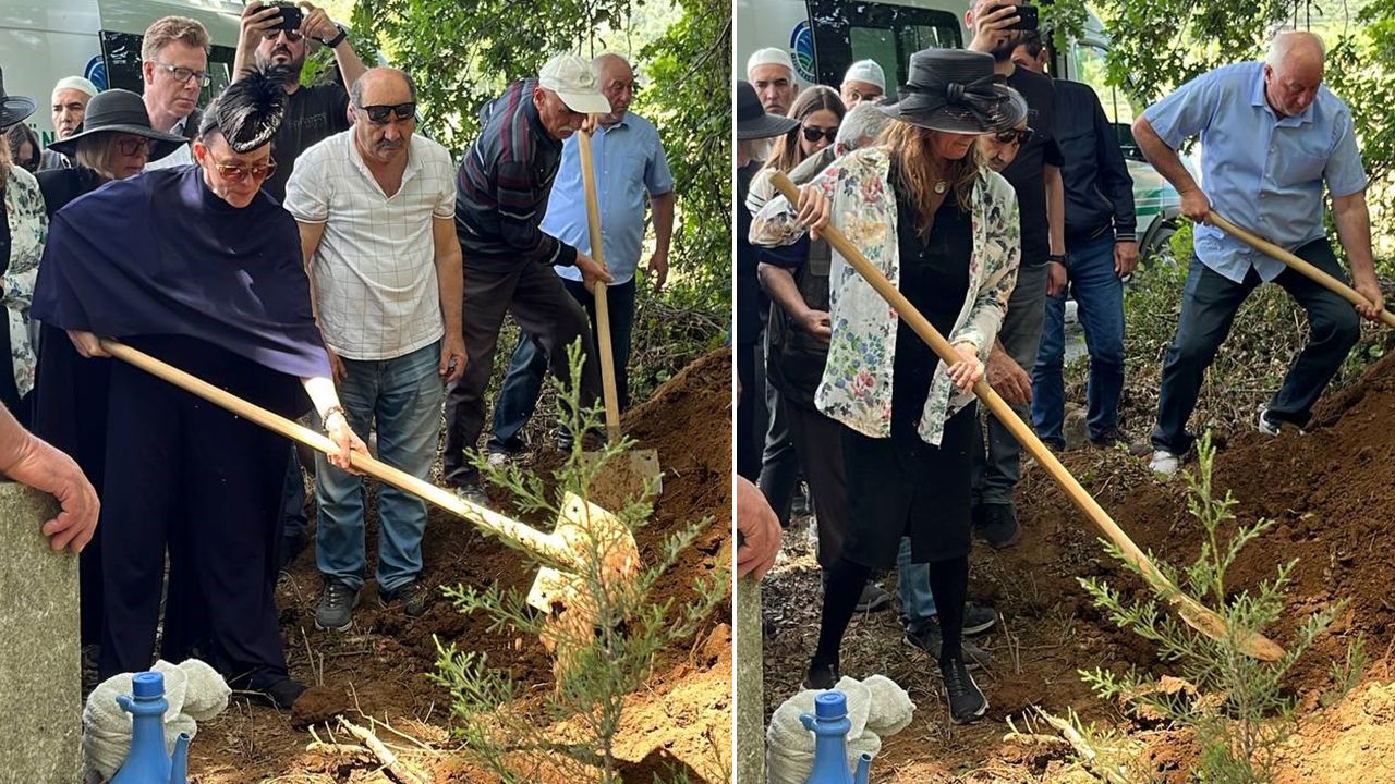 Berzeg ailesinden acı veda! Kızları mezara toprak attı, eşi kabre su döktü Berzeg ailesinden acı veda! Kızları mezara toprak attı, eşi kabre su döktü - 1. Resim