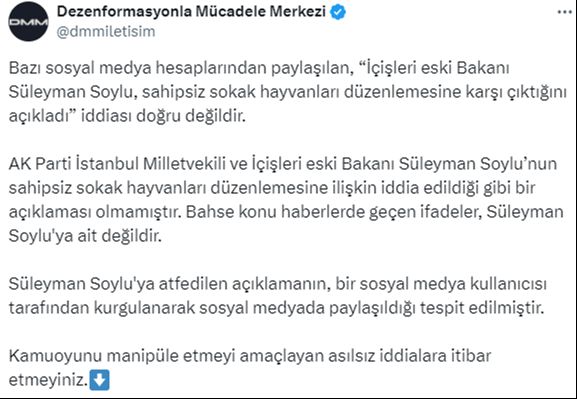 OdaTV'nin S&uuml;leyman Soylu hakkında yaptığı habere yalanlama! Sahipsiz k&ouml;pekler hakkında konuştu mu? - 2. Resim