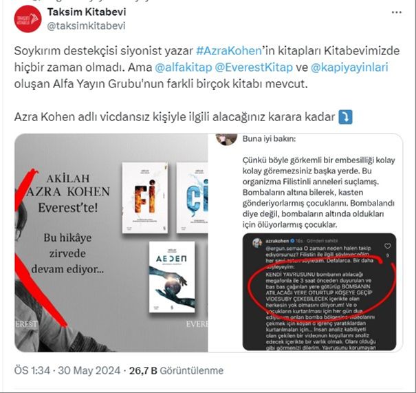 Azra Kohen'e sert tepki! Kitapları satılmayacak - 2. Resim