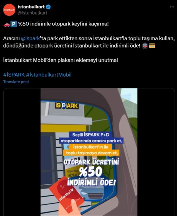 İSPARK’ın "Park Et Devam Et" otoparklarının ardından toplu taşıma kullananlara %50 indirim uygulanacak - 1. Resim