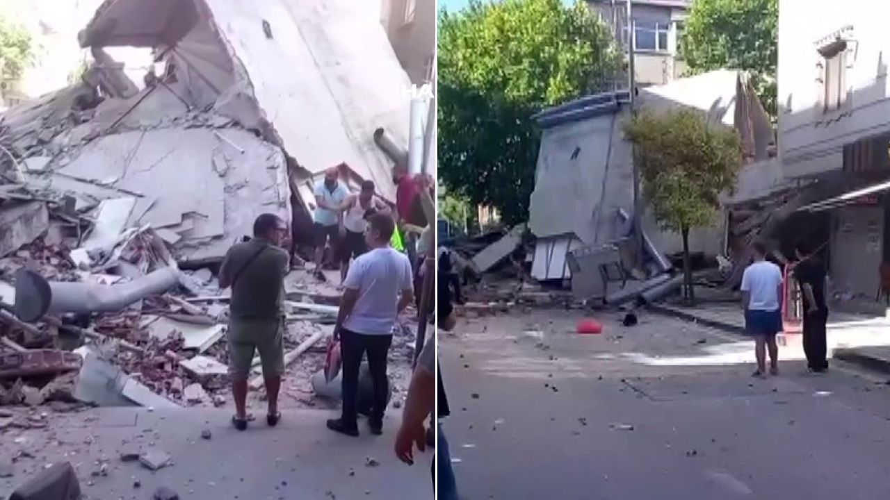 Küçükçekmece'de bir bina çöktü: 1 ölü, 8 yaralı... İşte çökme anı Küçükçekmece'de bir bina çöktü: Enkaz altında kalanlar var - 6. Resim