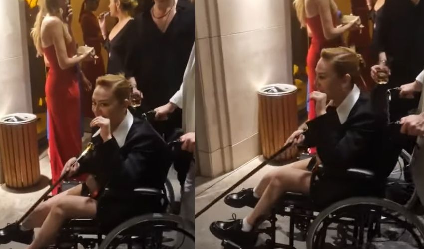 Ödül gecesine tekerlekli sandalyeyle katılan Demet Evgar hayranlarını korkuttu - 1. Resim