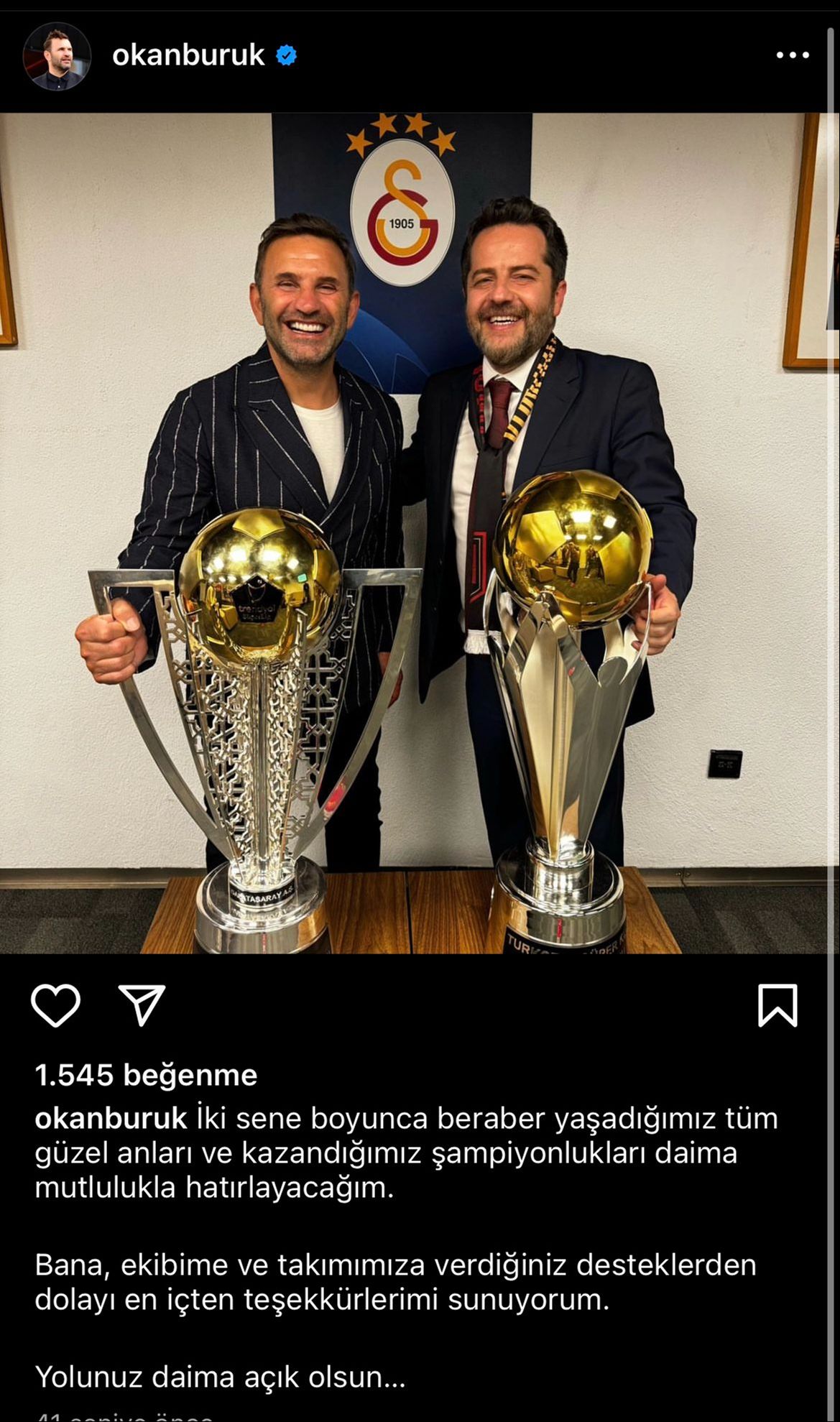 Okan Buruk, Erden Timur'a veda etti! 'Daima hatırlayacağım' Okan Buruk, Erden Timur'a veda etti! 'Daima hatırlayacağım' - 1. Resim