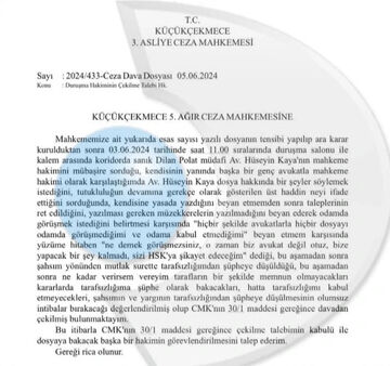 Dilan Polat ve Engin Polat davasında hakim çekilme kararı aldı - 3. Resim