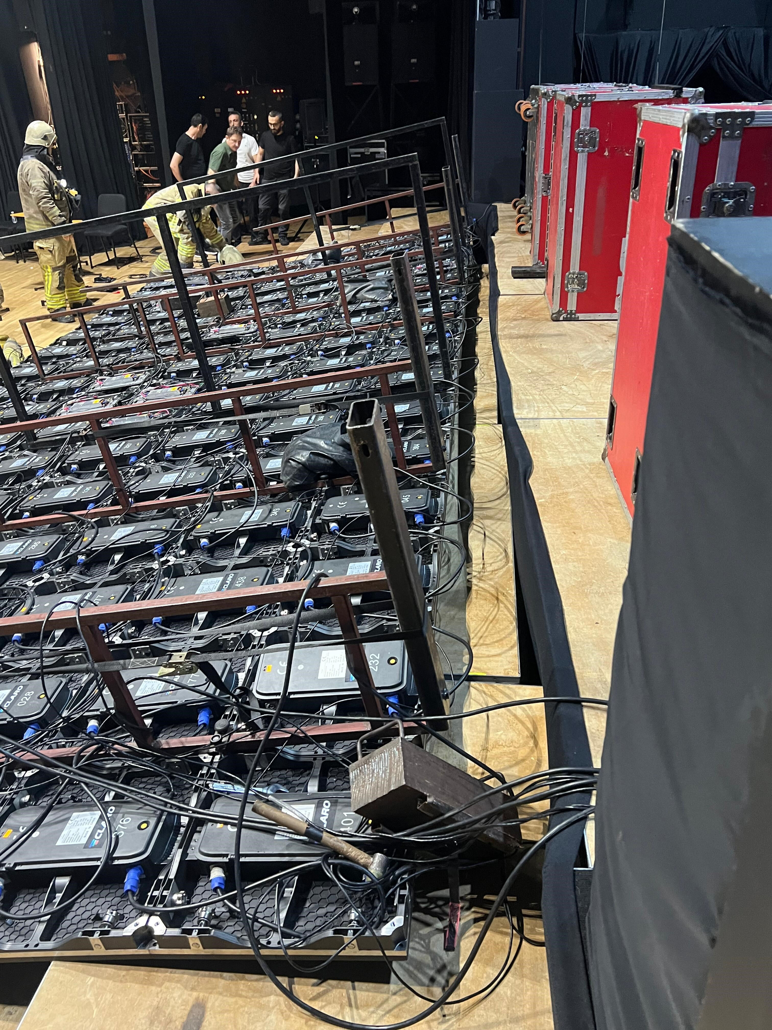 Şişli'de mezuniyet töreninde dev ekran öğrencilerin üzerine devrildi Konser salonunda facia! Dev ekran devrildi, yaralılar var - 2. Resim