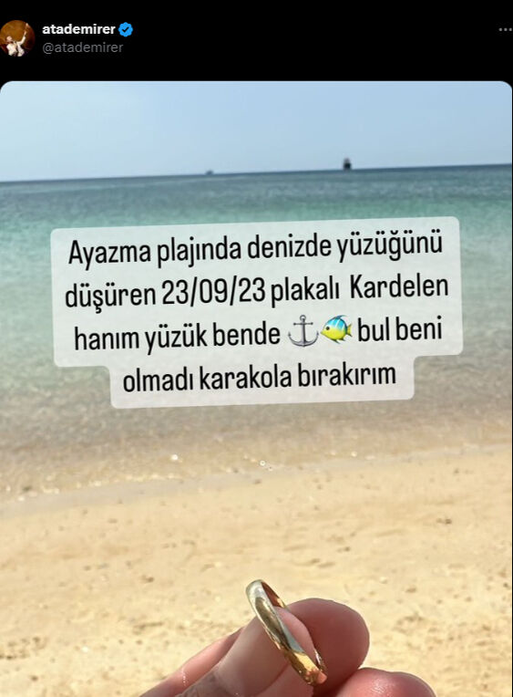 Ata Demirer sahilde yüzük buldu, paylaştığı duyuruyla herkesi gülümsetti - 1. Resim