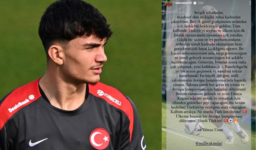 EURO 2024 kadrosundan çıkarılan Can Uzun'dan Montella'ya sitem: Anlayamıyorum - 1. Resim