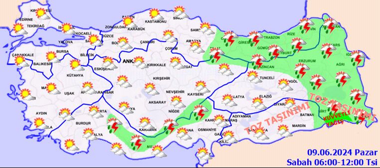 Meteoroloji'den o illere sarı kodlu uyarı: Sel ve su baskınlara karşı tedbirli olun! 9 Haziran Pazar hava durumu raporu - 3. Resim