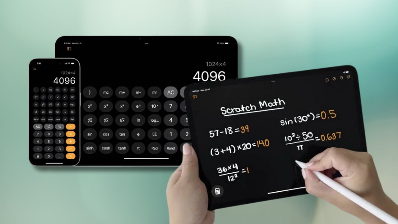 Apple yeni hesap makinesi makinesi uygulamasını tanıttı! Apple Pencil sayesinde yazarak toplama çıkarma mümkün