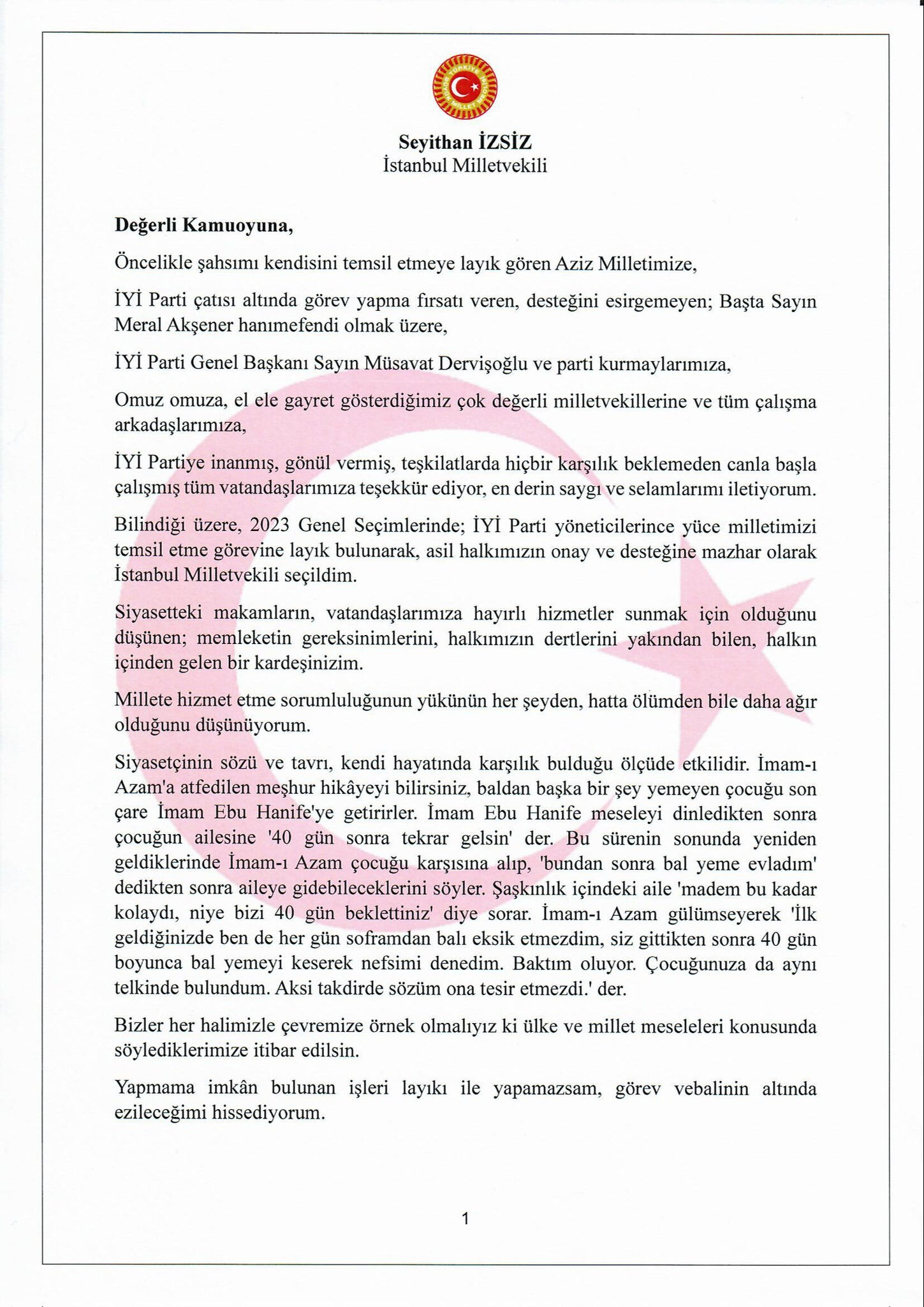 İYİ Parti İstanbul Milletvekili Seyithan İzsiz istifa etti ve partinin vekil sayısı 35 düştü - 1. Resim