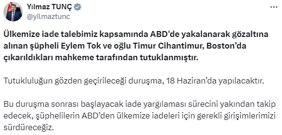 ABD'de tutuklanan Eylem Tok ve oğlu Timur Cihantimur'un planı ortaya çıktı! İşte dosyadaki o detay ABD'de tutuklanan Eylem Tok ve oğlu Timur Cihantimur'un planı ortaya çıktı! İşte dosyadaki o detay - 2. Resim