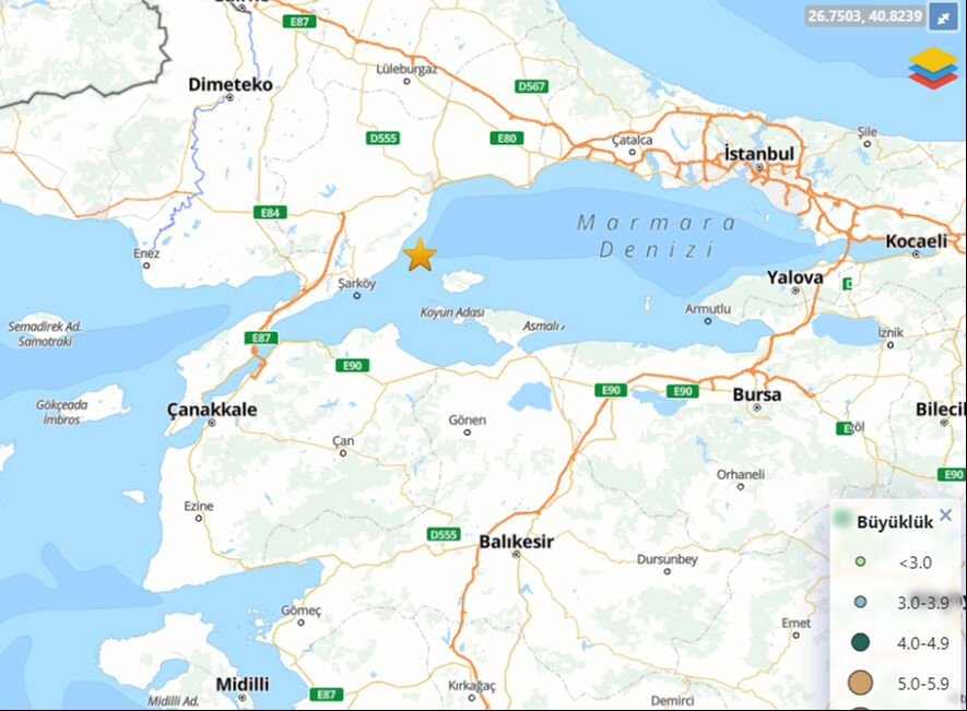 Marmara Denizi'nde meydana gelen deprem - 1. Resim