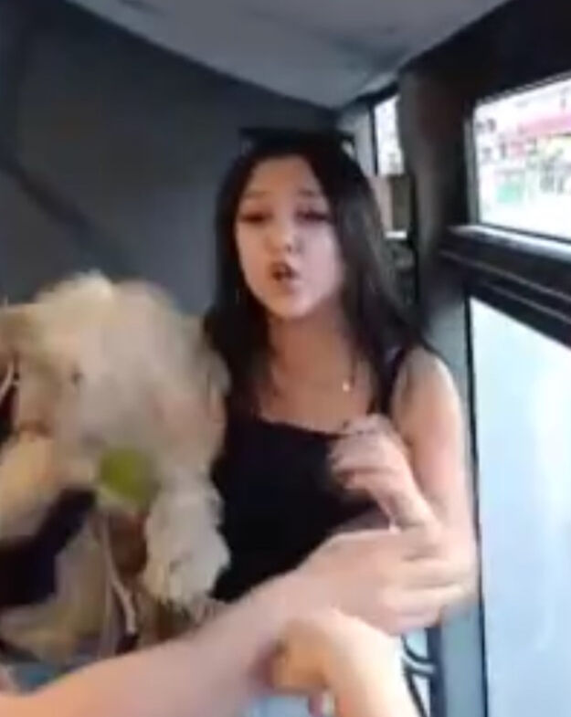 Ağızlıksız köpekle otobüse bindi, tepki gösteren yolculara tehditler savurdu - 1. Resim