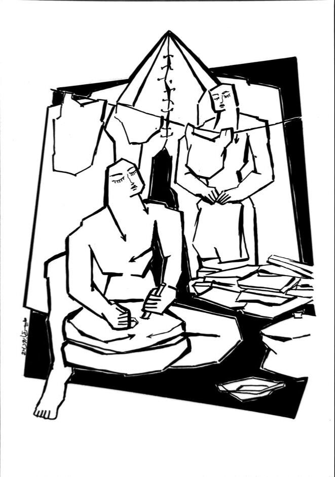 Filistinli ressam savaşın göbeğinden eserleriyle haykırıyor: Çizimlerimle katliama meydan okuyorum - 1. Resim