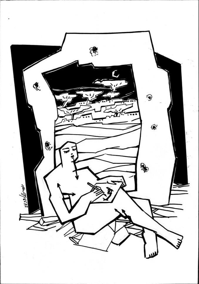 Filistinli ressam savaşın göbeğinden eserleriyle haykırıyor: Çizimlerimle katliama meydan okuyorum - 3. Resim