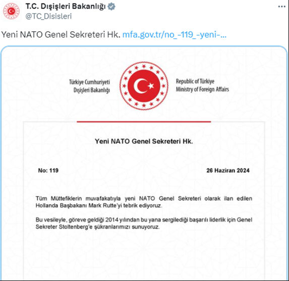 Cumhurbaşkanı Erdoğan NATO Genel Sekreterliğine seçilen Mark Rutte ile görüştü - 3. Resim
