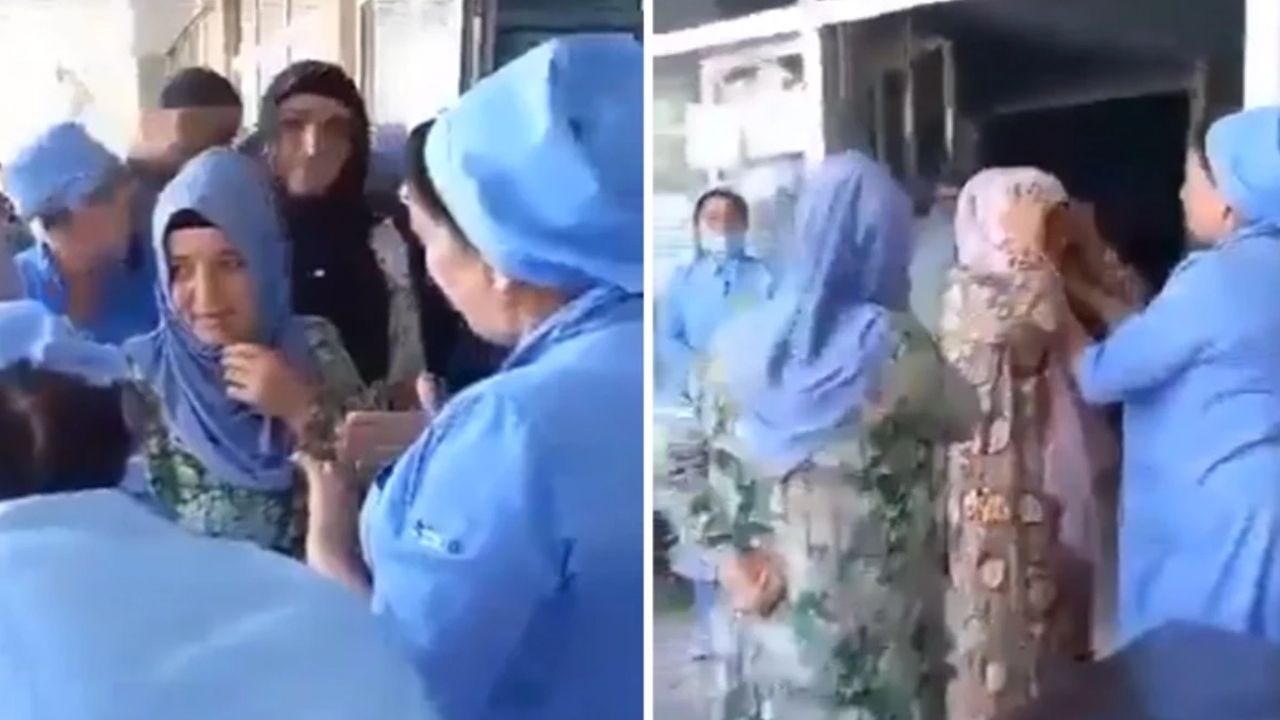 Dünyanın gözü önünde zorbalık! Başörtüsünü yasaklayan Tacikistan'da skandal görüntüler: Hastaneye alınmadılar - Dünya